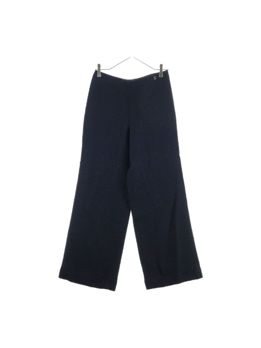 Chanel Wool Tweed Wide Pants Navy